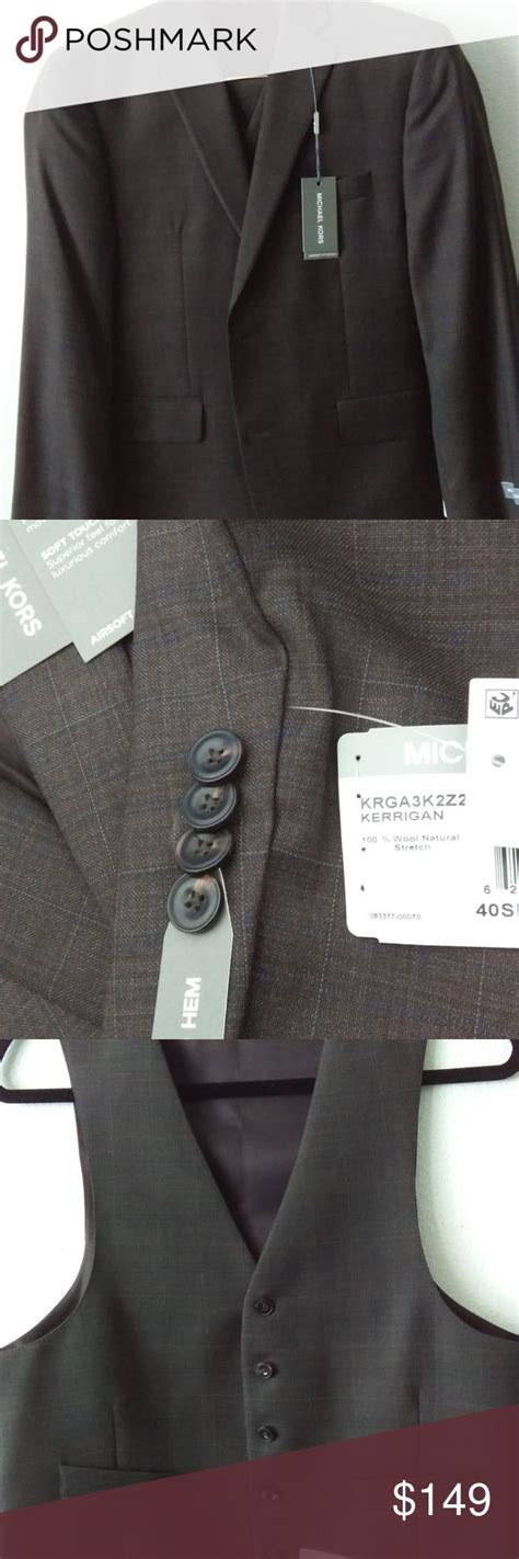 michael kors kerrigan suit|Michael Kors Kerrigan Navy 3pc Suit Size 36short W29 NWT.